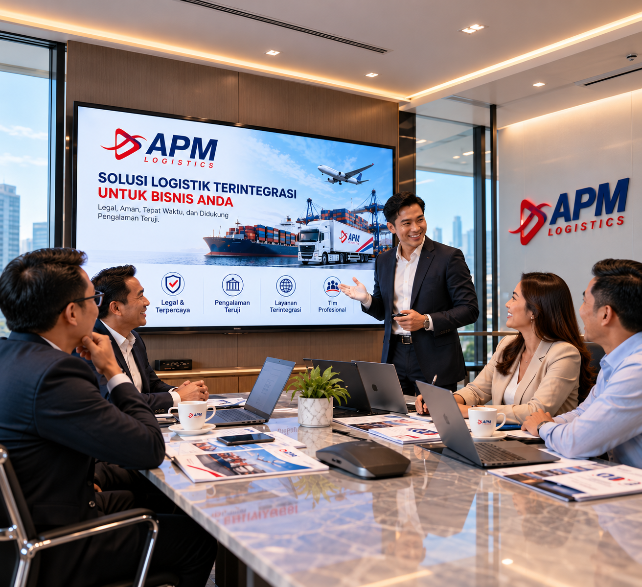 Tim APM Logistics dalam rapat koordinasi