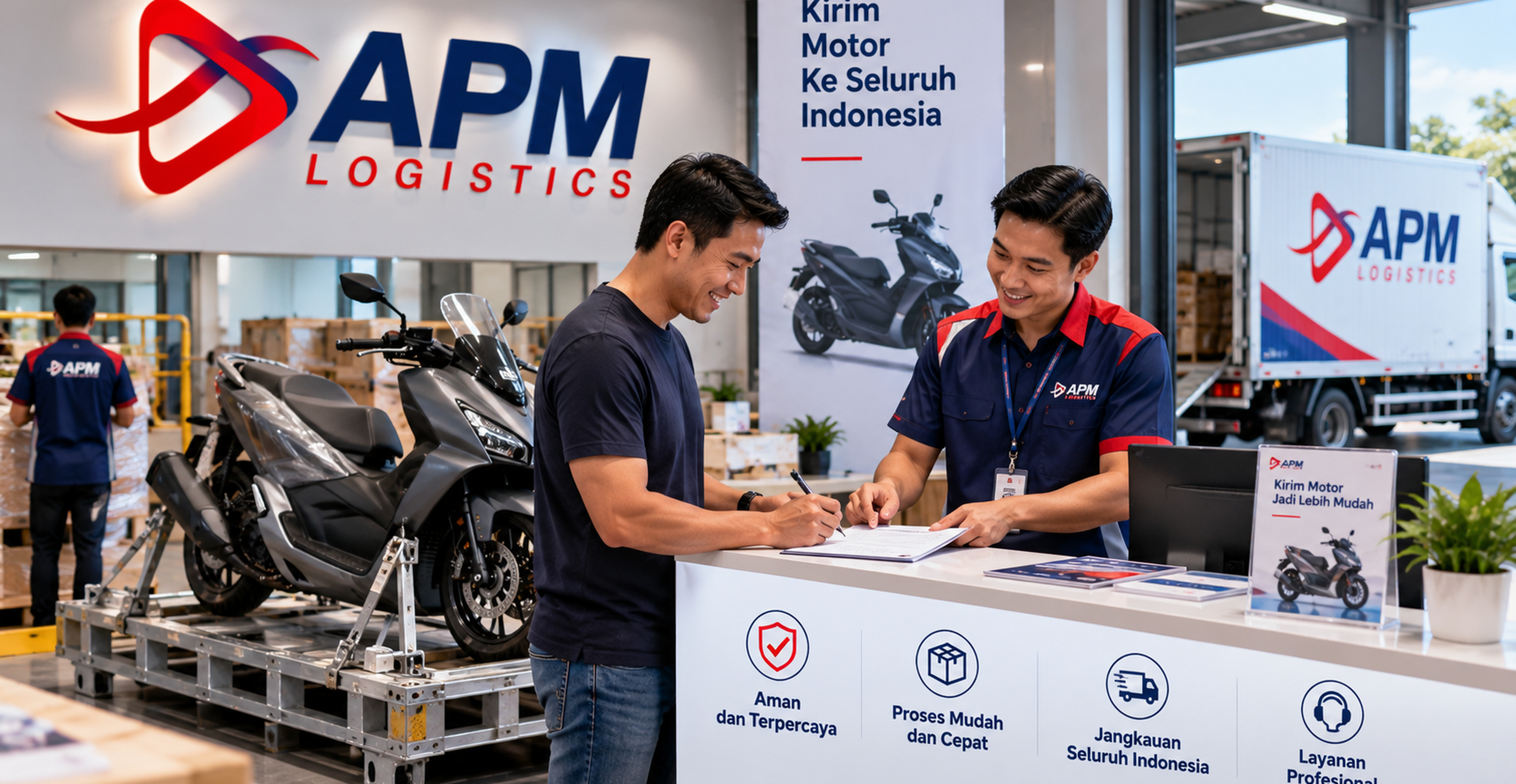Pengiriman motor APM Logistics